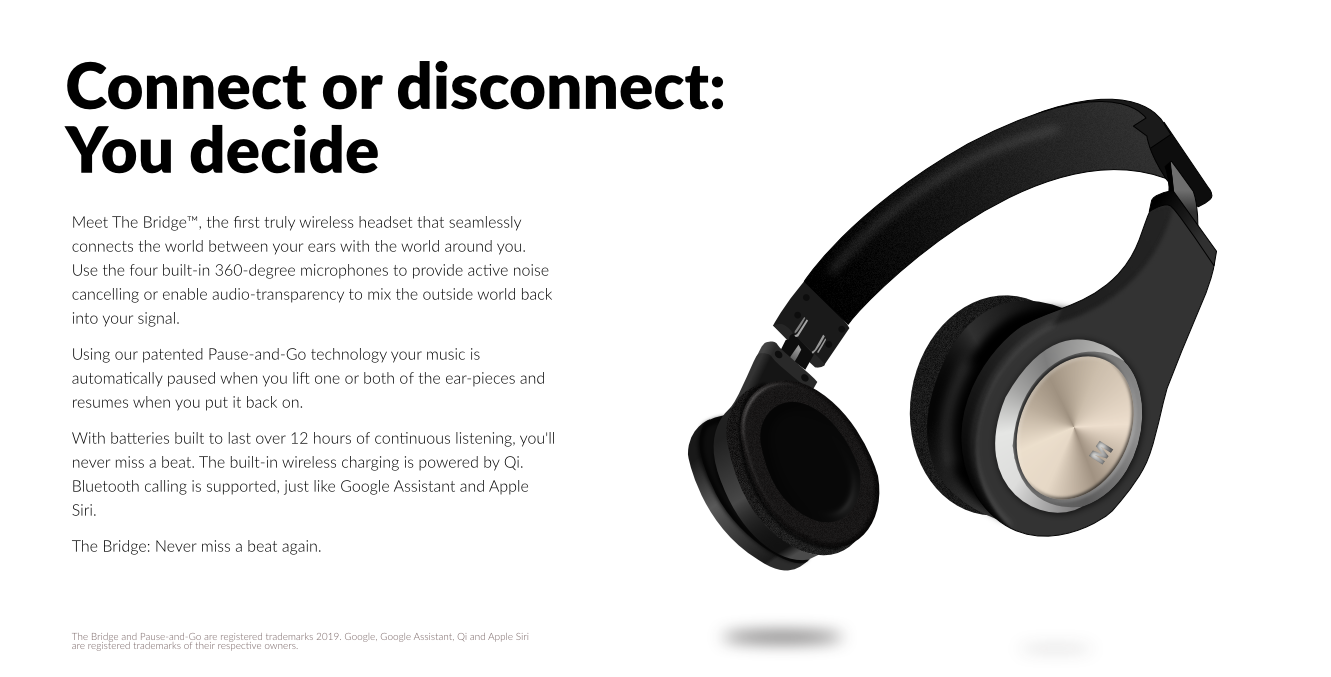 Advert for The Bridge Headphones