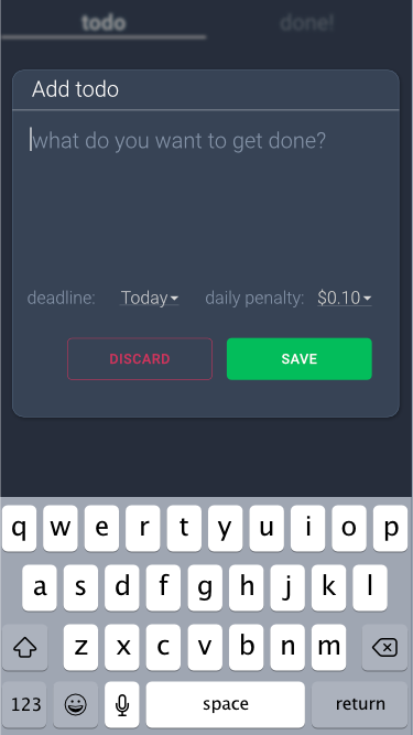 Adding a todo and setting a penalty